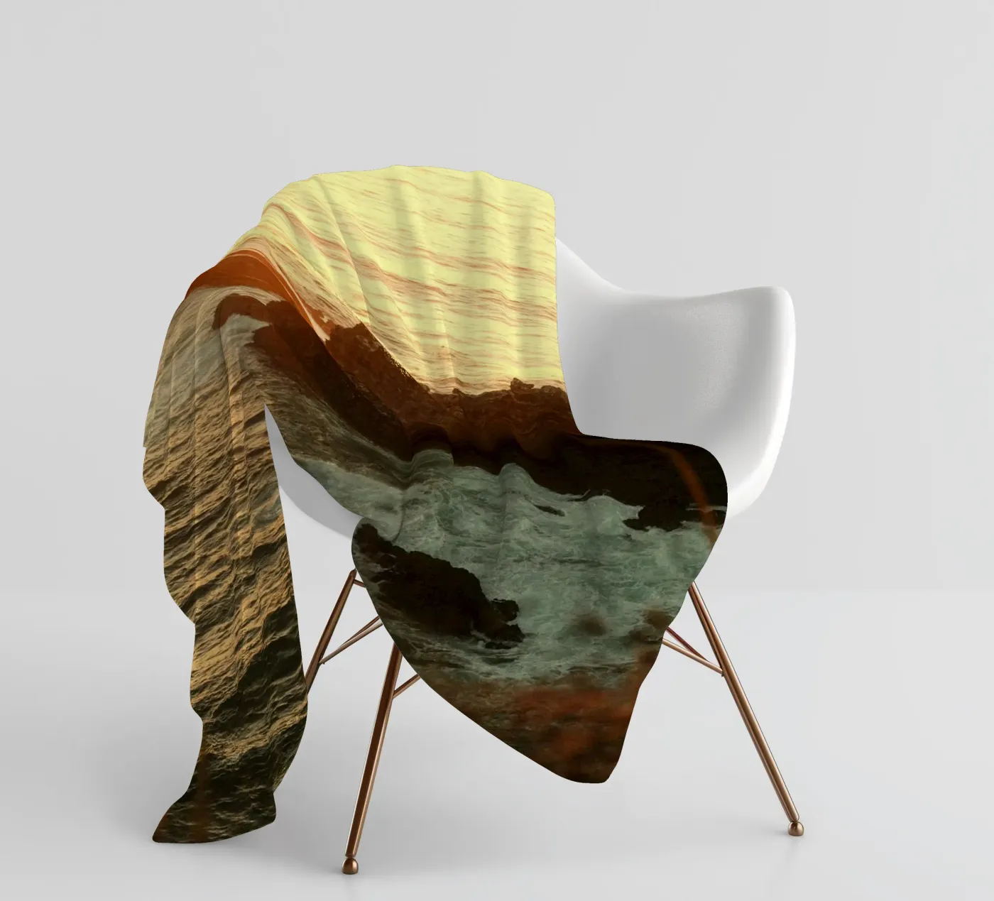 sunset ocean fleece blanket by Earthly Visions