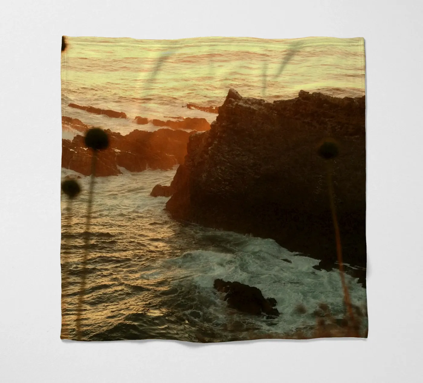 sunset ocean fleece blanket by Earthly Visions