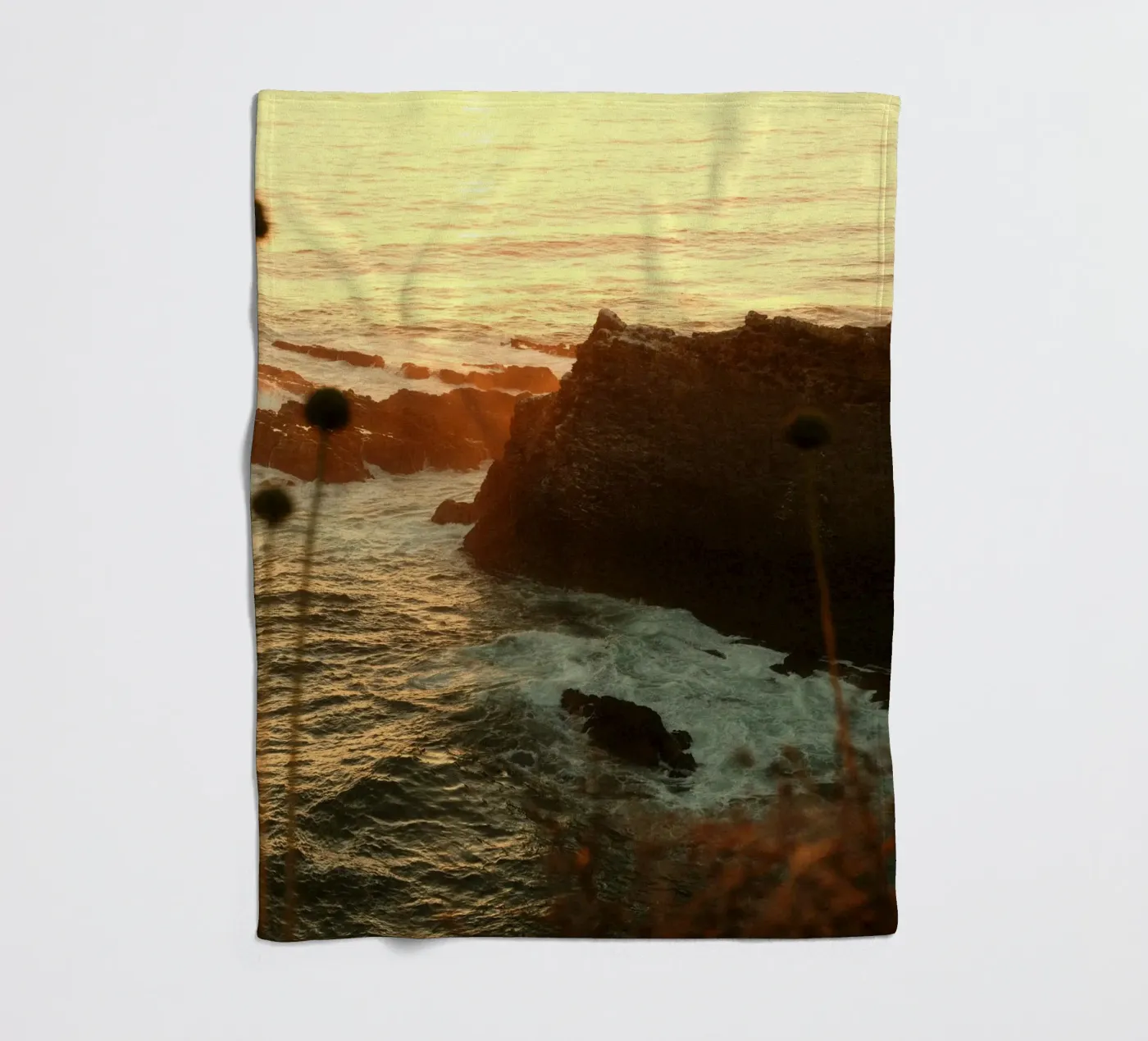 sunset ocean fleece blanket by Earthly Visions