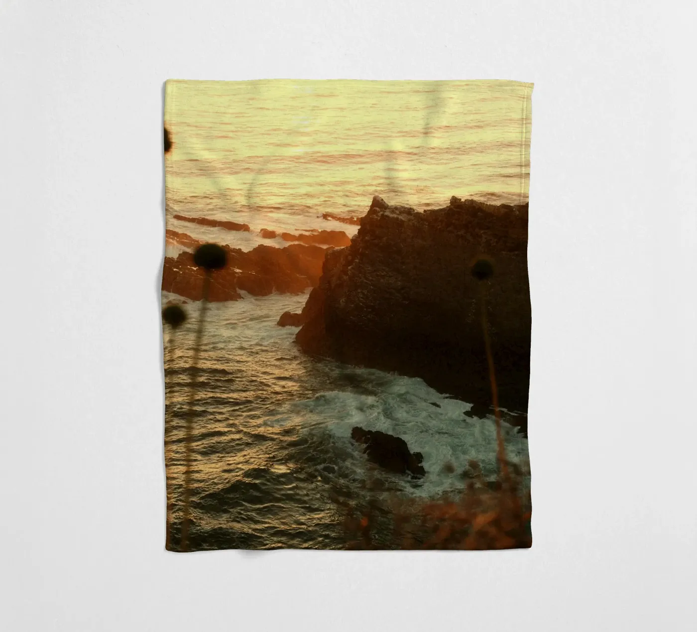sunset ocean fleece blanket by Earthly Visions
