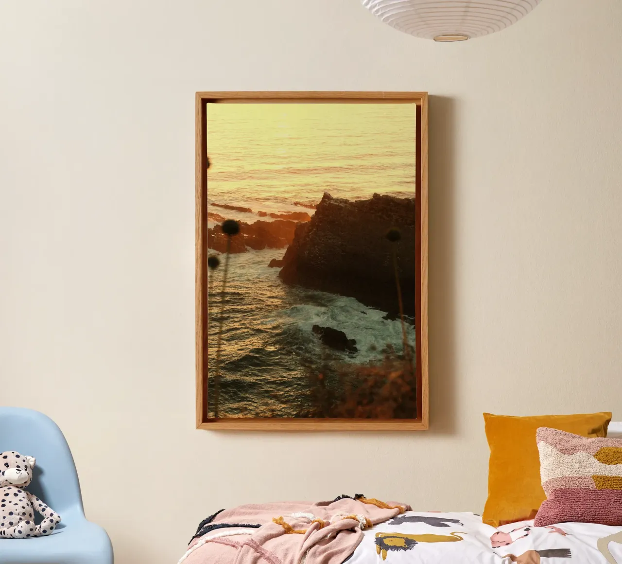 sunset ocean canvas with Floater frame by Earthly Visions