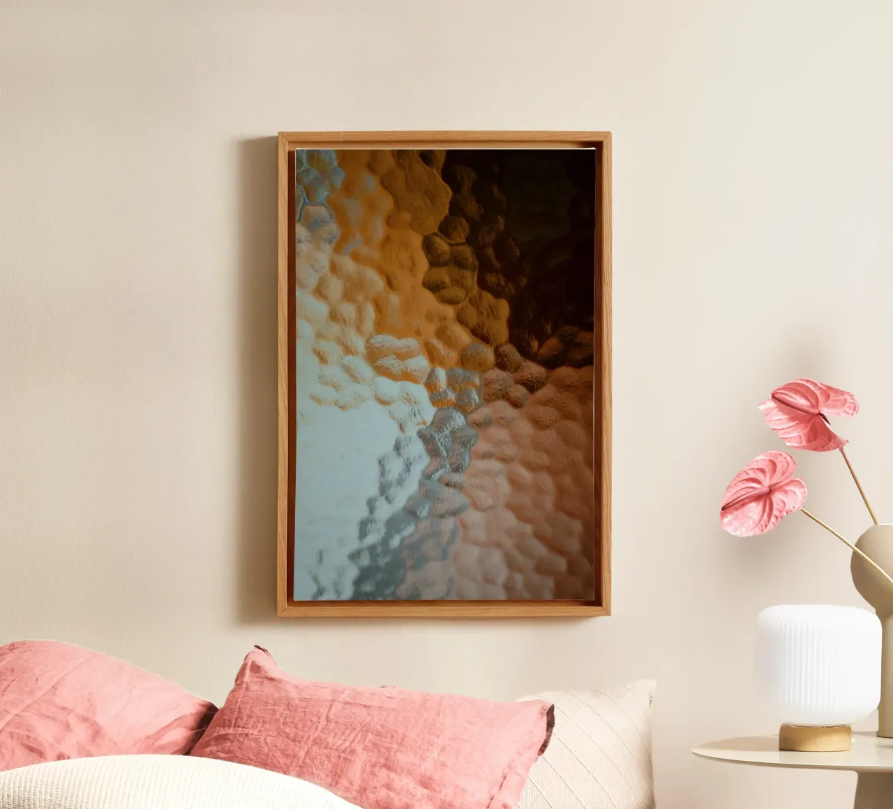 getextureerd glas glasoppervlak canvas met Baklijst van Earthly Visions
