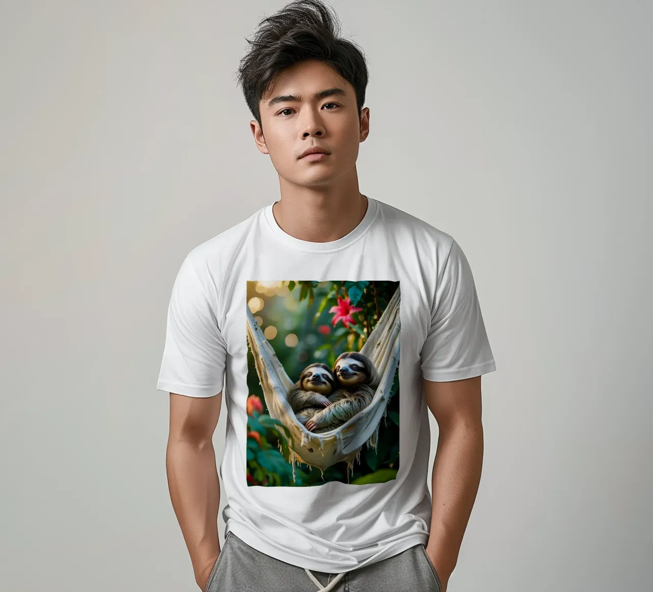 🌿🌺 Bradipi | Insieme in modalità brivido (3) t-shirt da Trinkets NL Design Studio