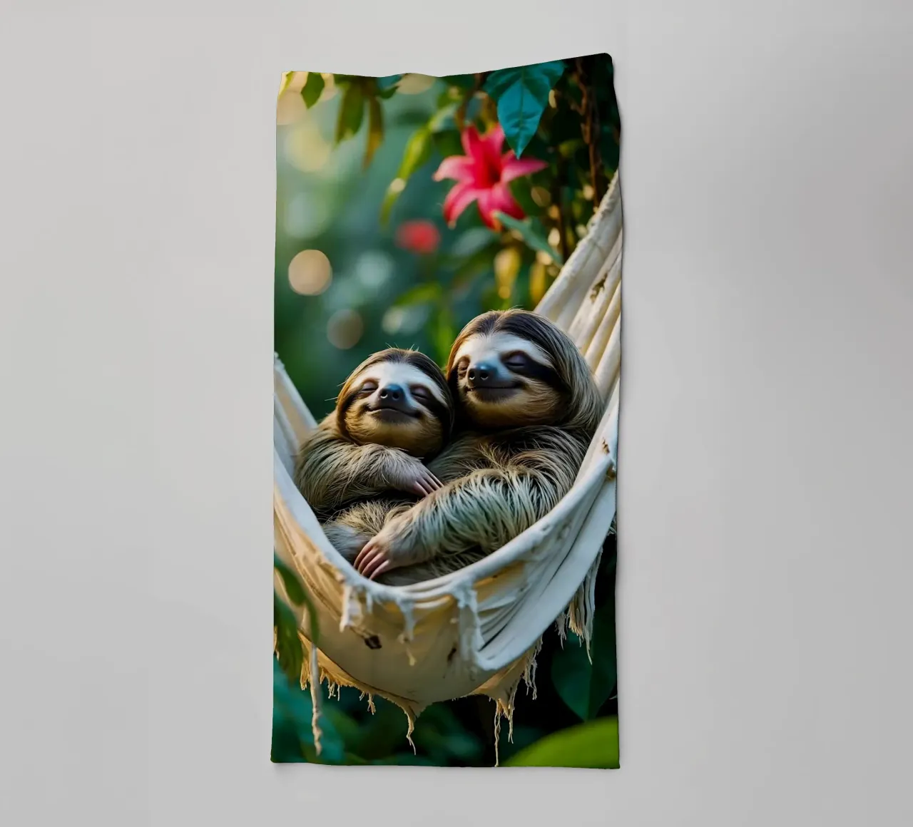 🌿🌺 Bradipi | Insieme in modalità brivido (3) asciugamano da bagno da Trinkets NL Design Studio