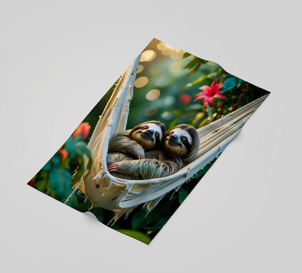 🌿🌺 Bradipi | Insieme in modalità brivido (3) telo mare da Trinkets NL Design Studio