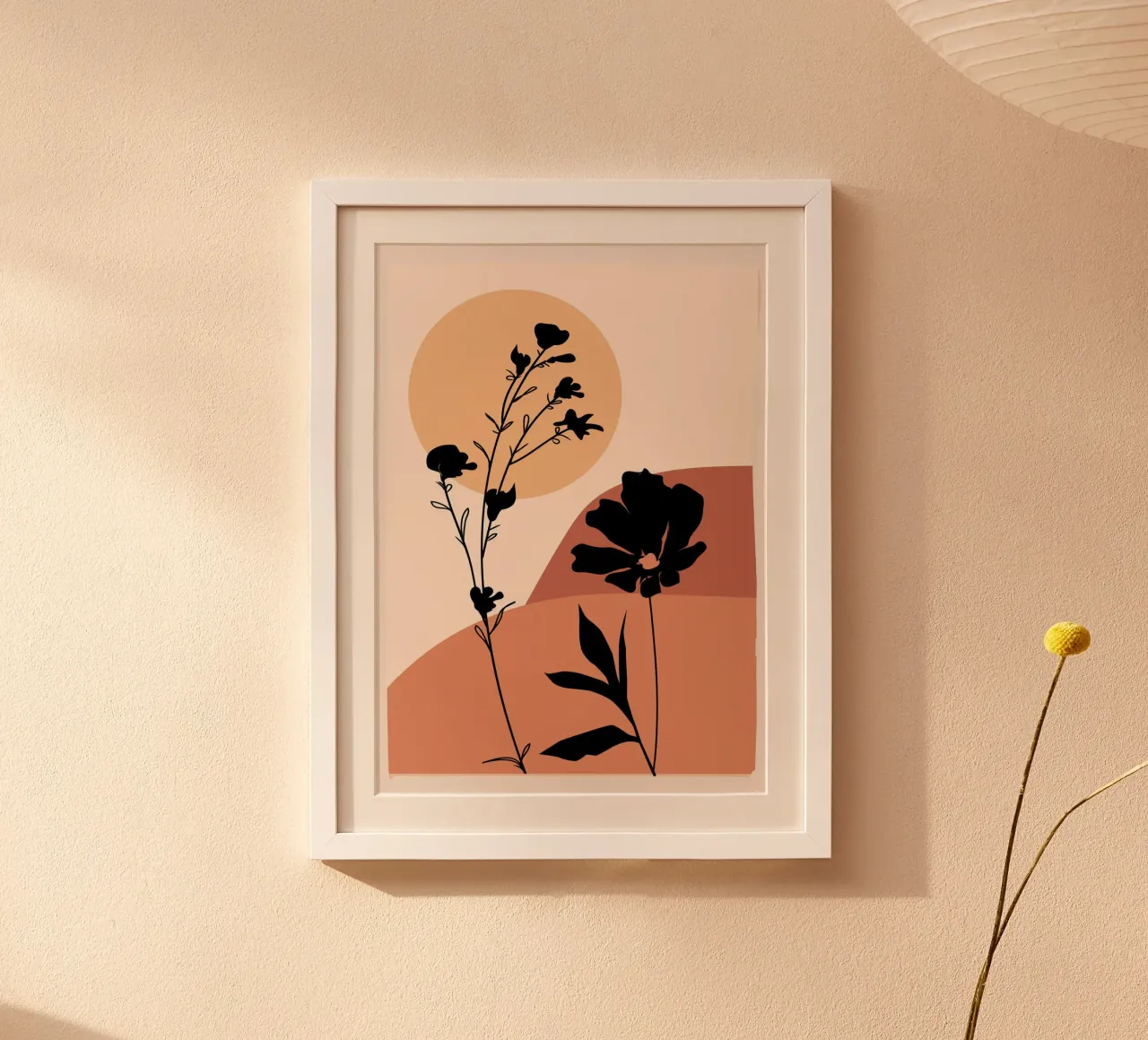 Botanici del tramonto poster con telaio in legno da LeaDArt