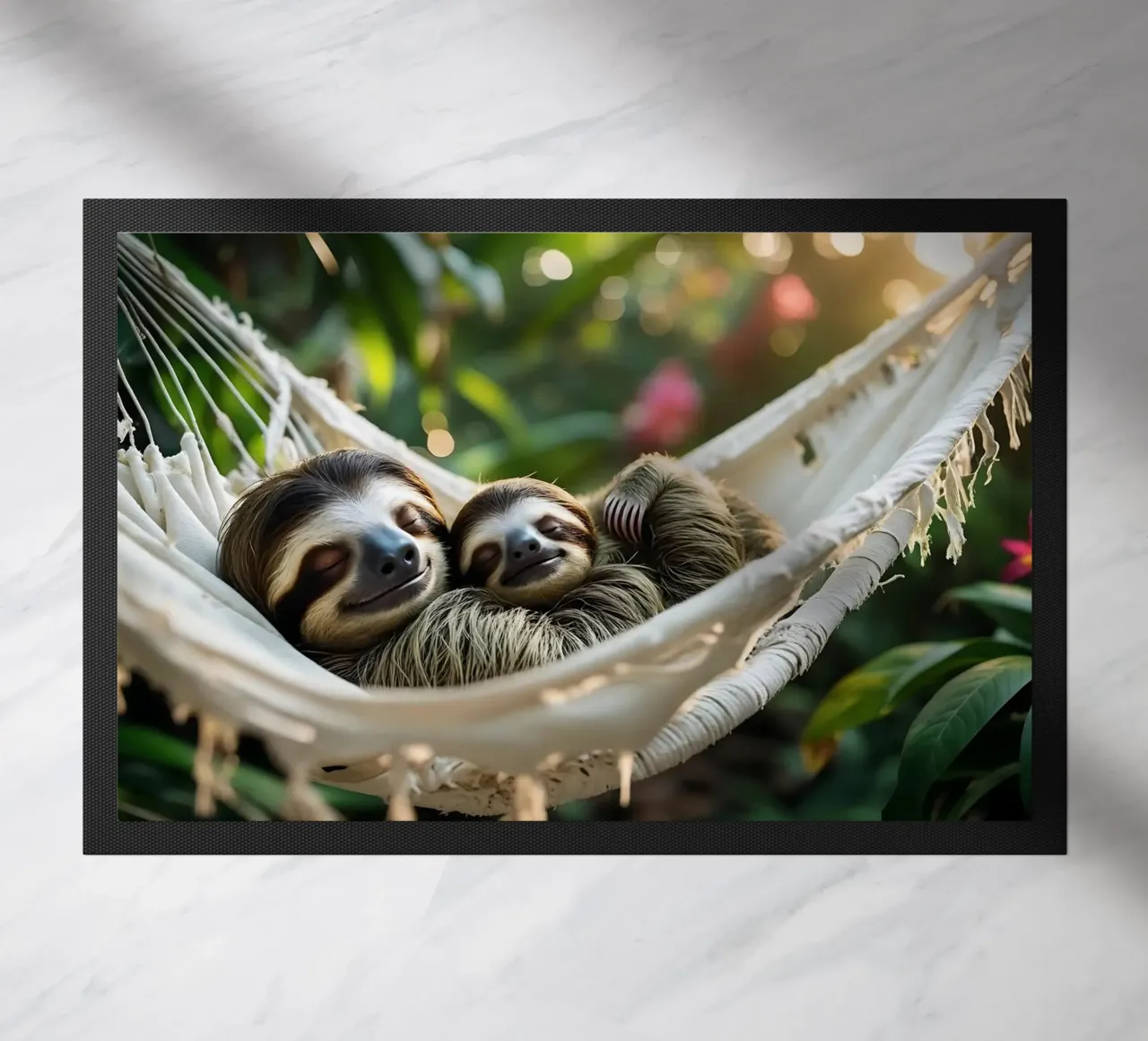 🌿🌺 Bradipi | Insieme in modalità brivido (1) zerbino da Trinkets NL Design Studio