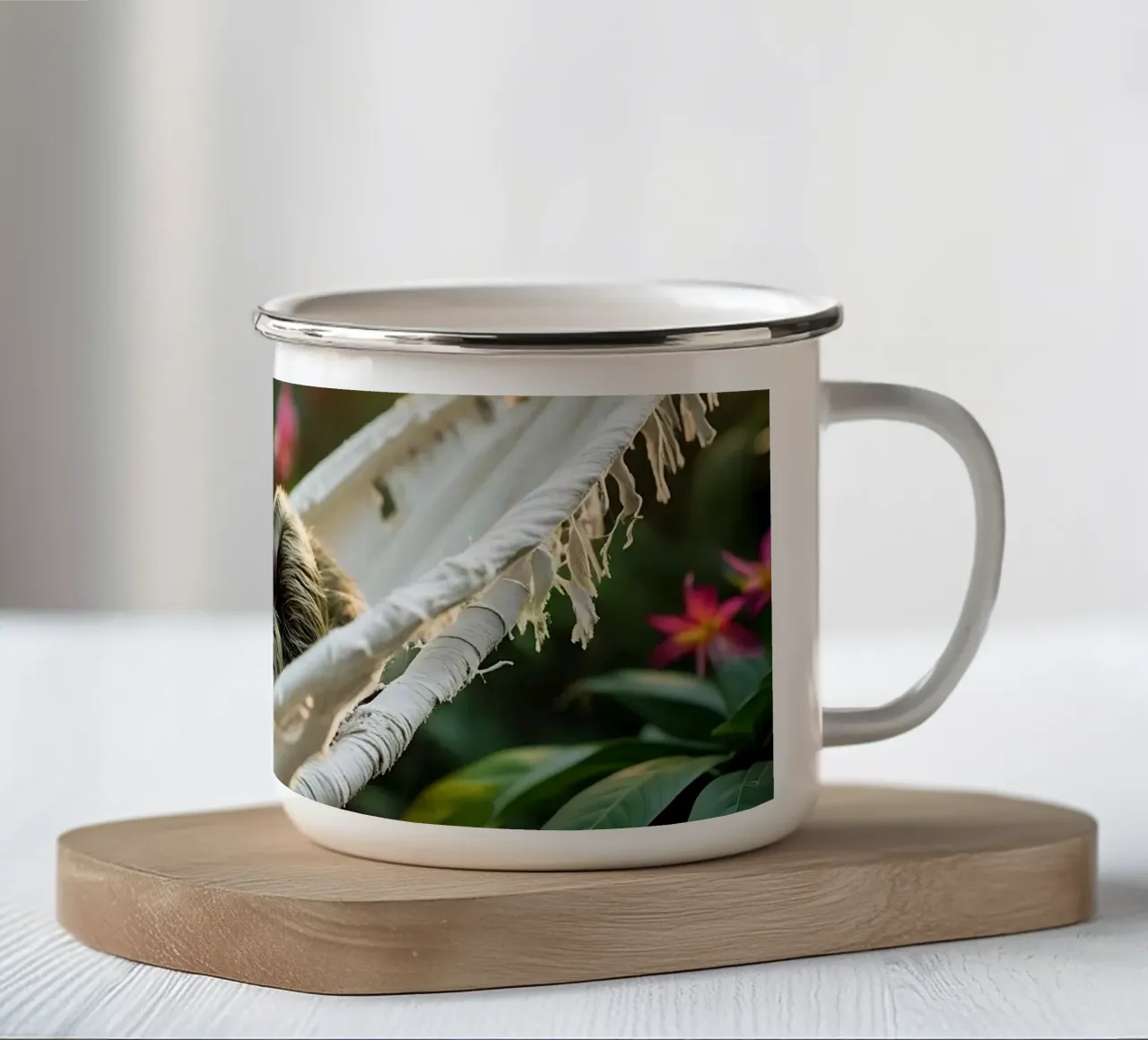🌿🌺 Bradipi | Insieme in modalità brivido (1) tazza in smalto da Trinkets NL Design Studio