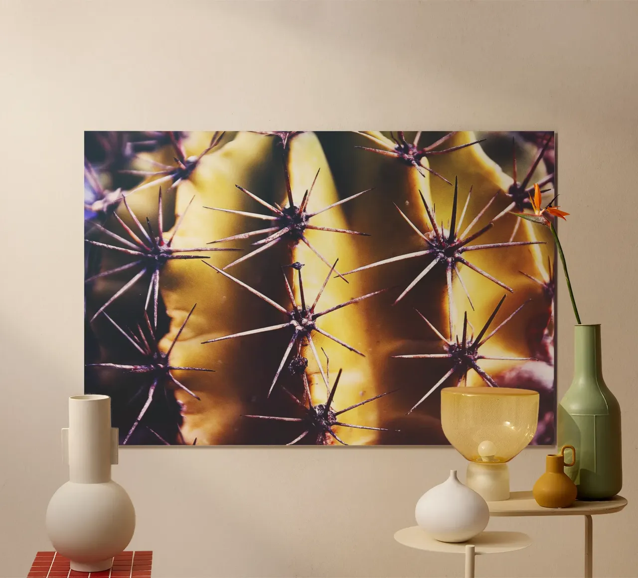 Cactus in primo piano - Stampa fotografica naturalistica minimale poster con telaio in legno da jay