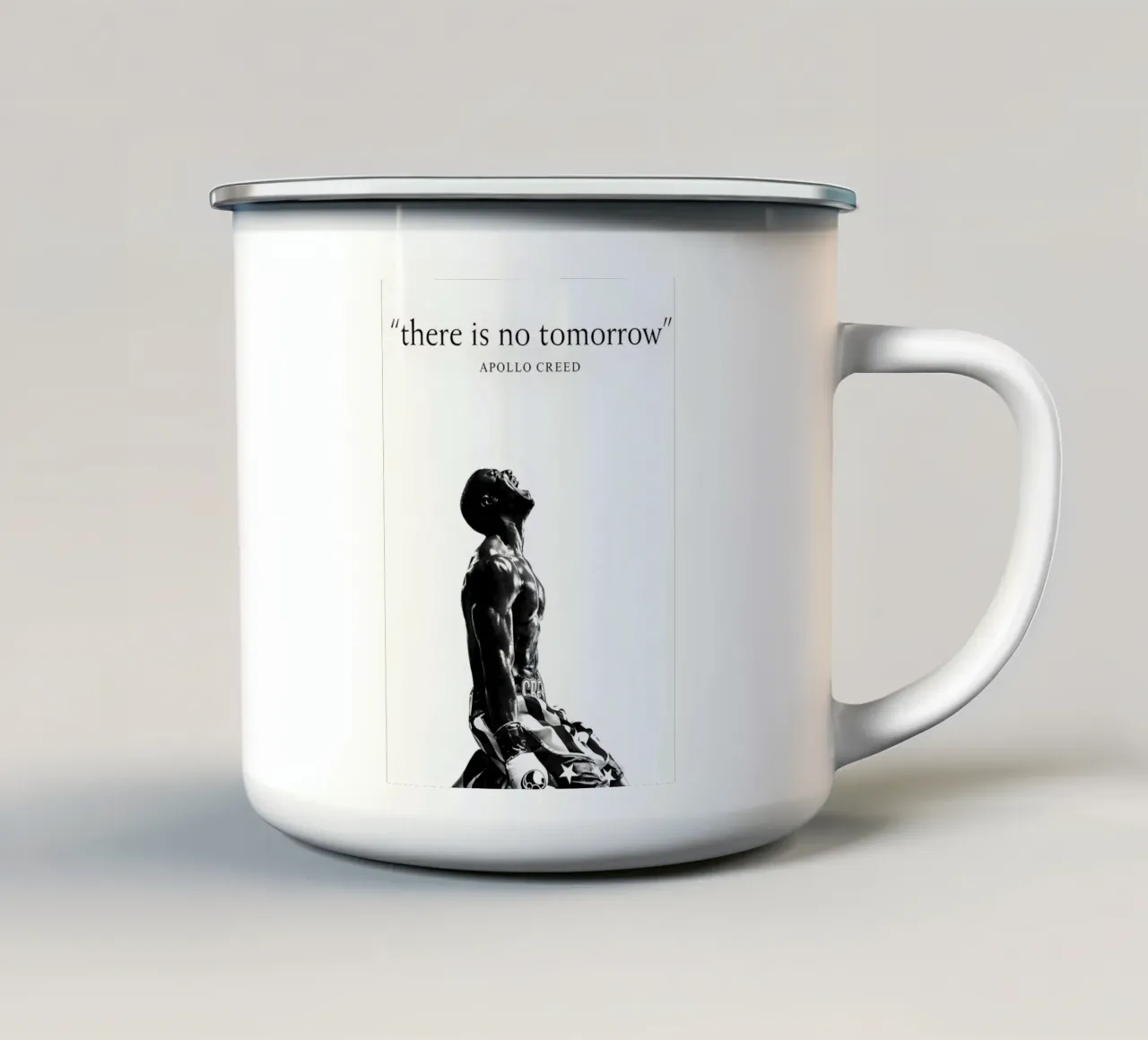 "there is no tomorrow" tazza in smalto da Type & Tape