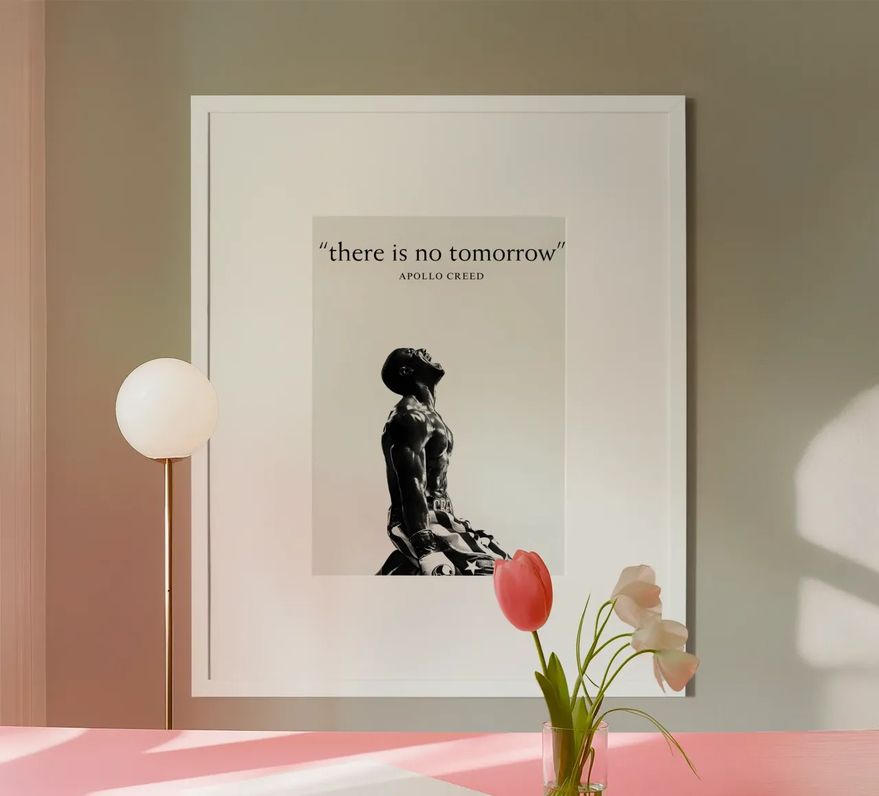 "there is no tomorrow" poster con telaio in alluminio da Type & Tape