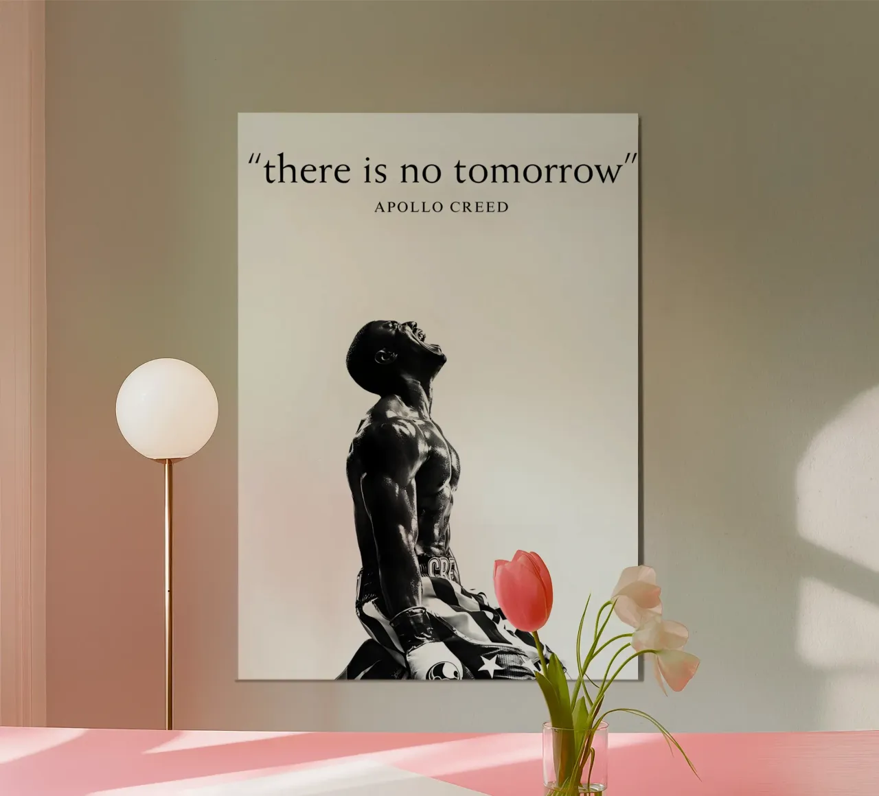 "there is no tomorrow" poster con telaio in alluminio da Type & Tape