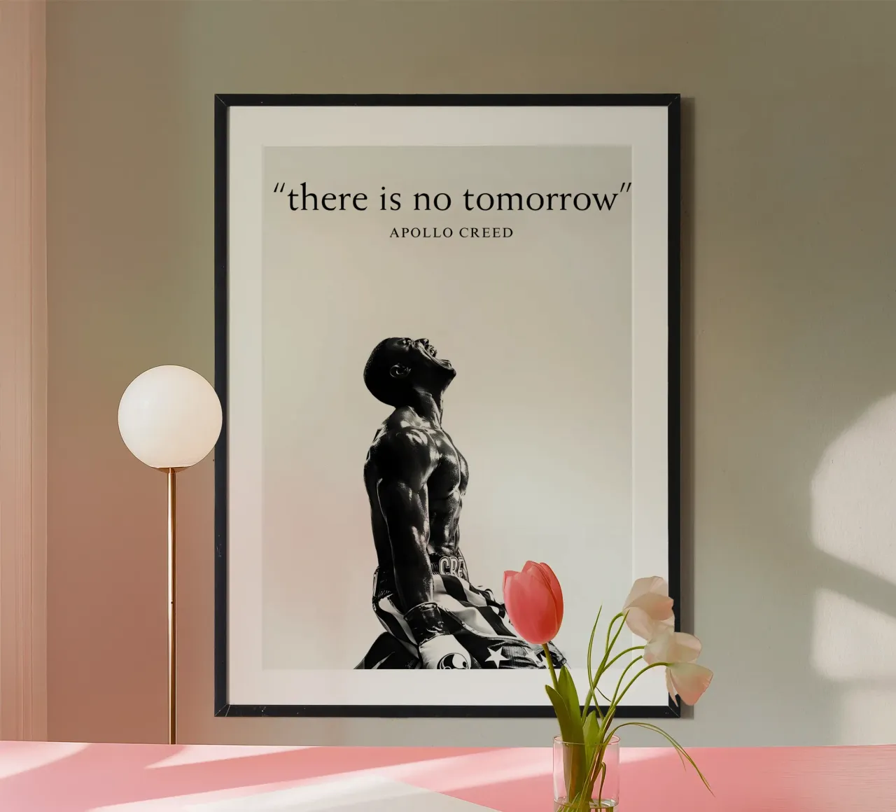 "there is no tomorrow" poster con telaio in alluminio da Type & Tape