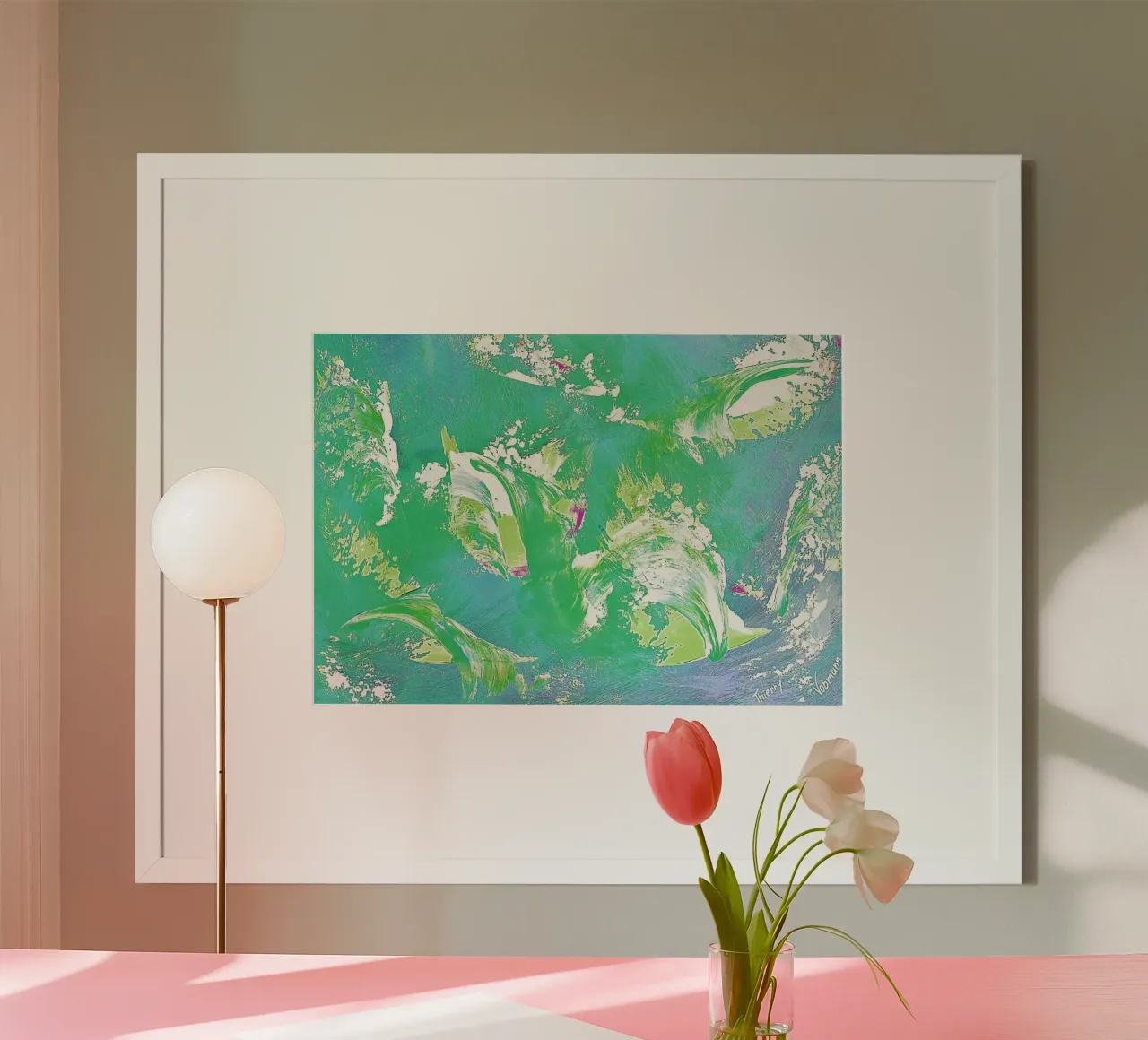 IDEAL GIFT 67 invers poster con telaio in alluminio da Thierry Vobmann Abstract painting