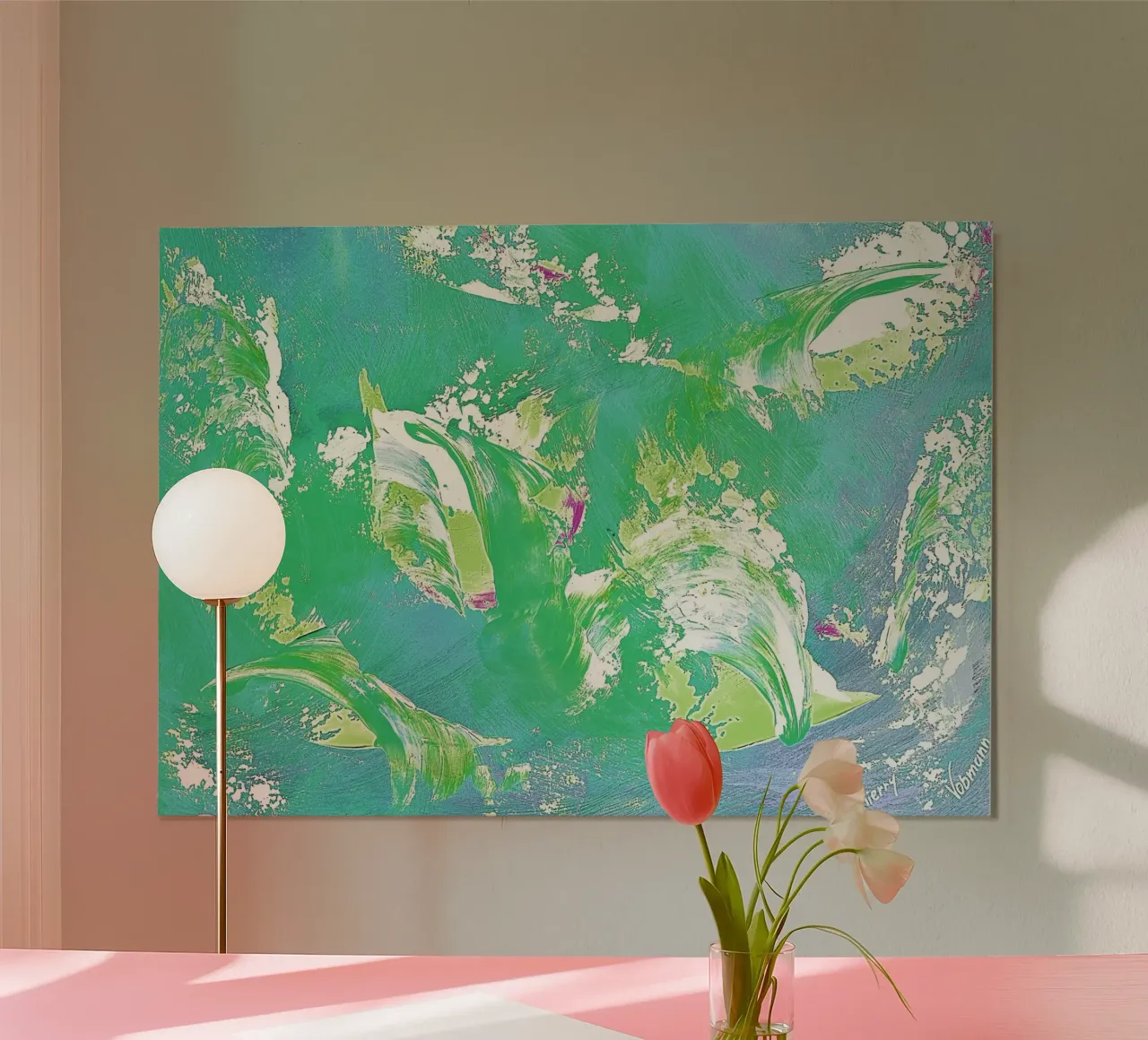 IDEAL GIFT 67 invers poster con telaio in alluminio da Thierry Vobmann Abstract painting