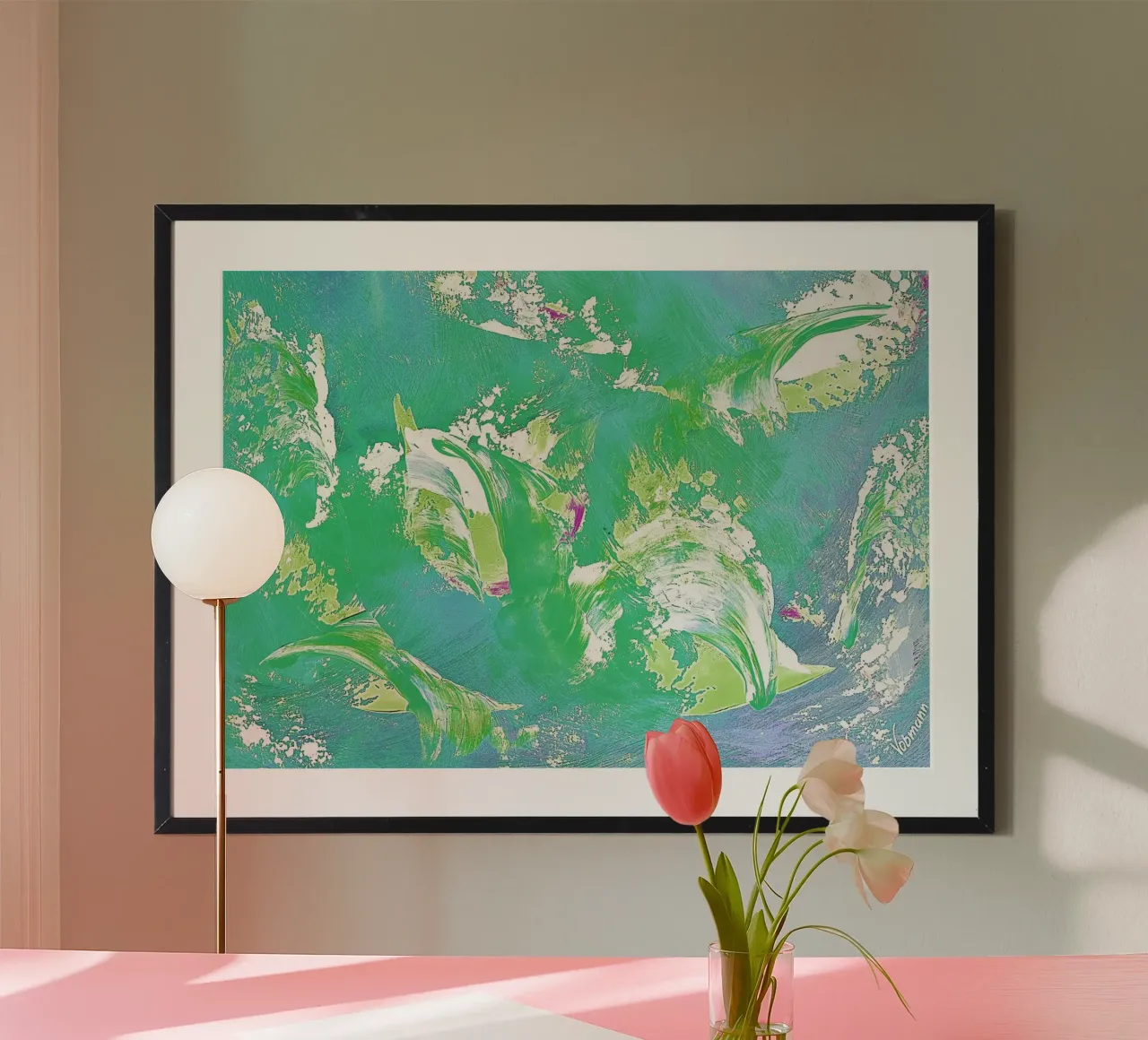 IDEAL GIFT 67 invers poster con telaio in alluminio da Thierry Vobmann Abstract painting