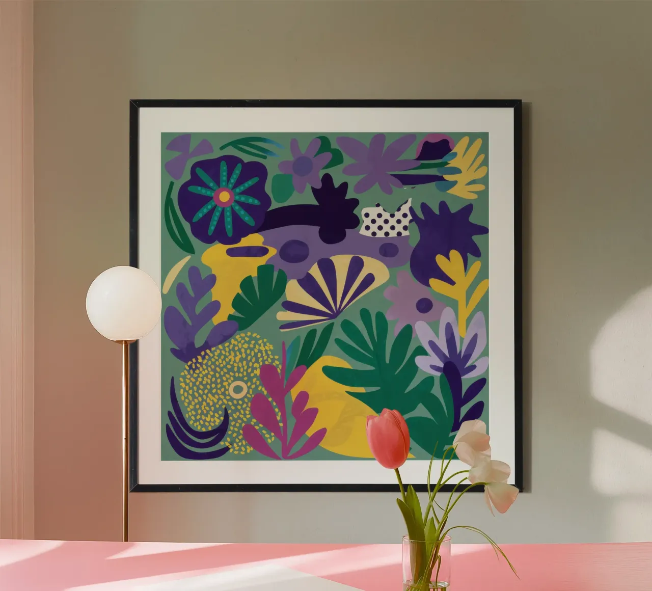 Jungle Haze a pois poster con telaio in alluminio da Scaller Stars