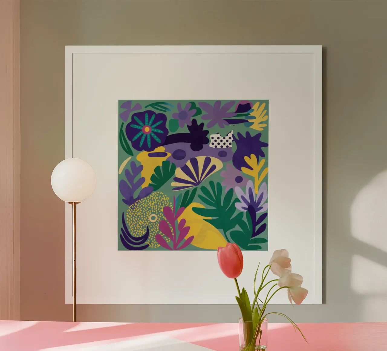 Jungle Haze a pois poster con telaio in alluminio da Scaller Stars