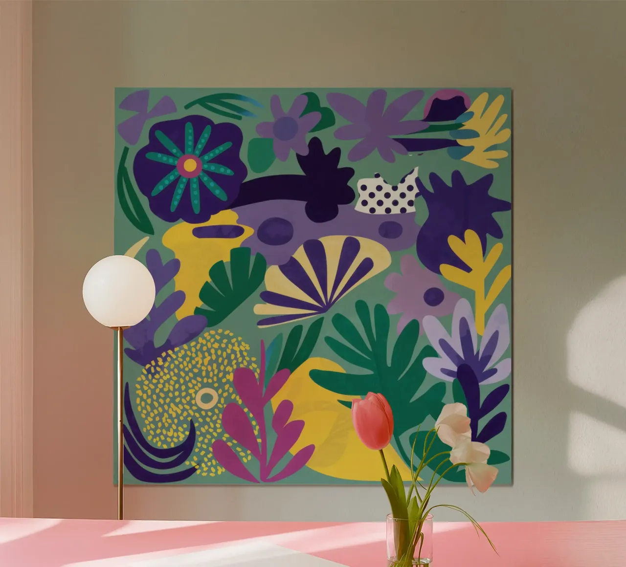 Jungle Haze a pois poster con telaio in alluminio da Scaller Stars