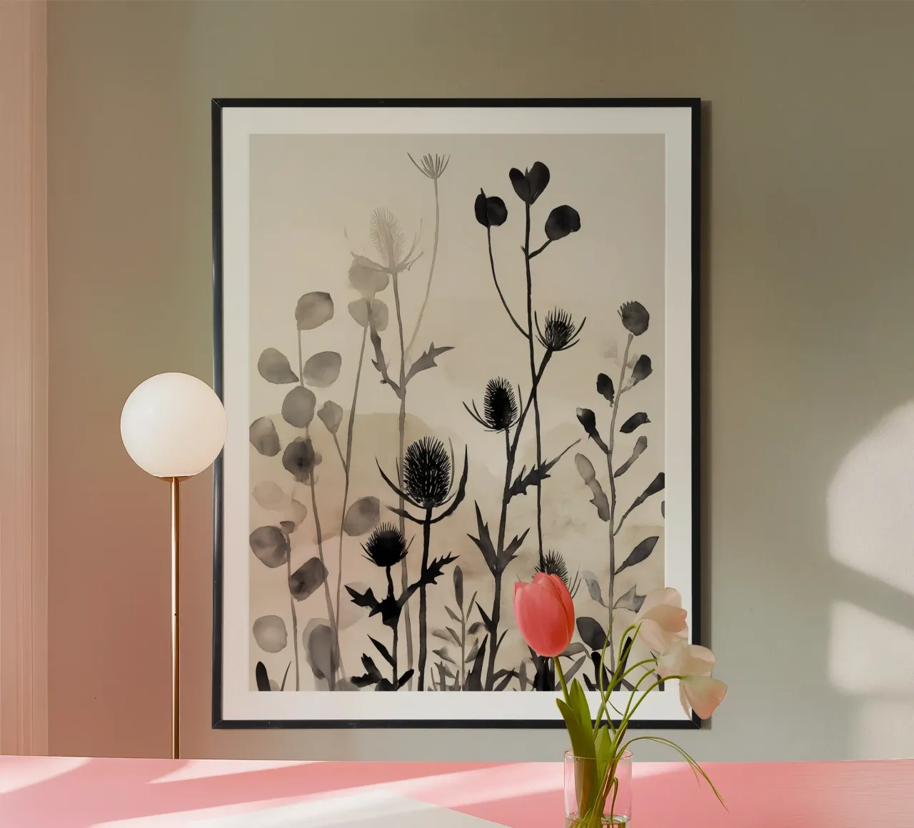 Silenzio selvaggio poster con telaio in legno da Sophia Calder Studio