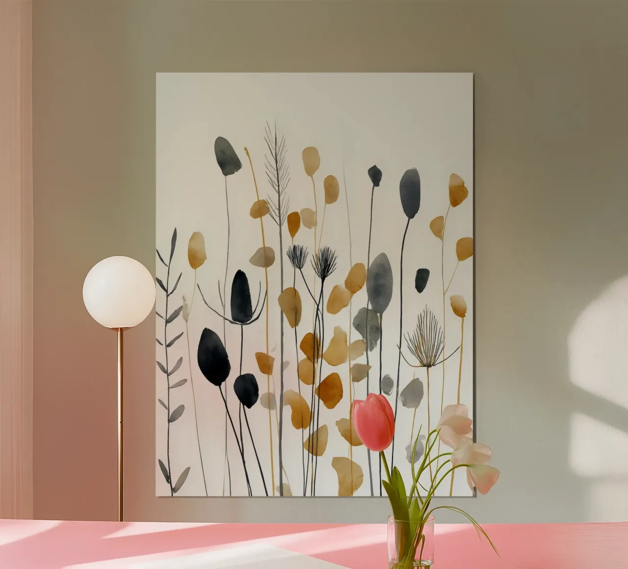 Steli e silenzio poster con telaio in plastica da Sophia Calder Studio