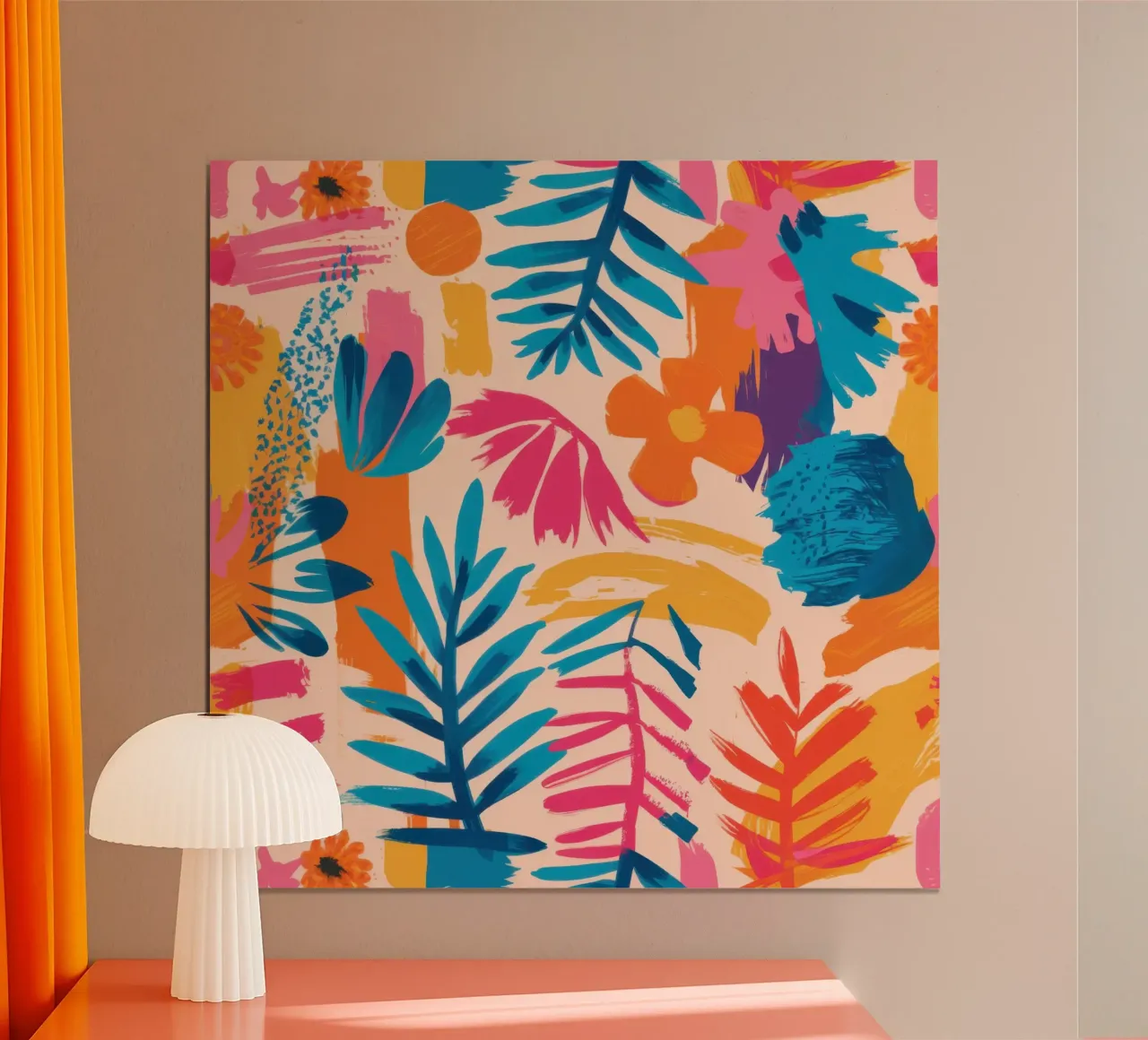 Cascata di foglie cromatiche poster con telaio in plastica da Scaller Stars
