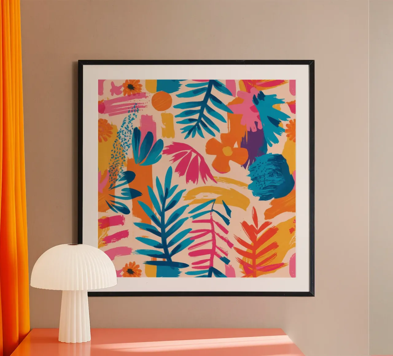 Cascata di foglie cromatiche poster con telaio in plastica da Scaller Stars
