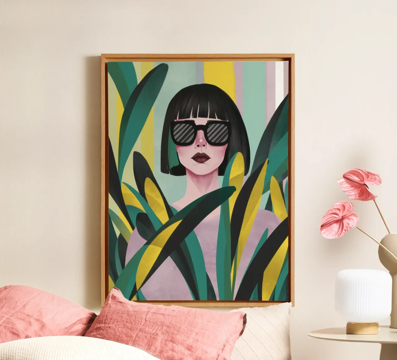 Jungle Hideaway Chic canvas met Baklijst van Scaller Stars