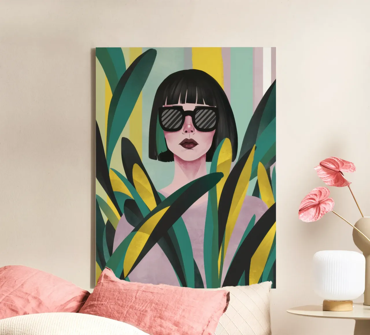 Jungle Hideaway Chic canvas met Baklijst van Scaller Stars