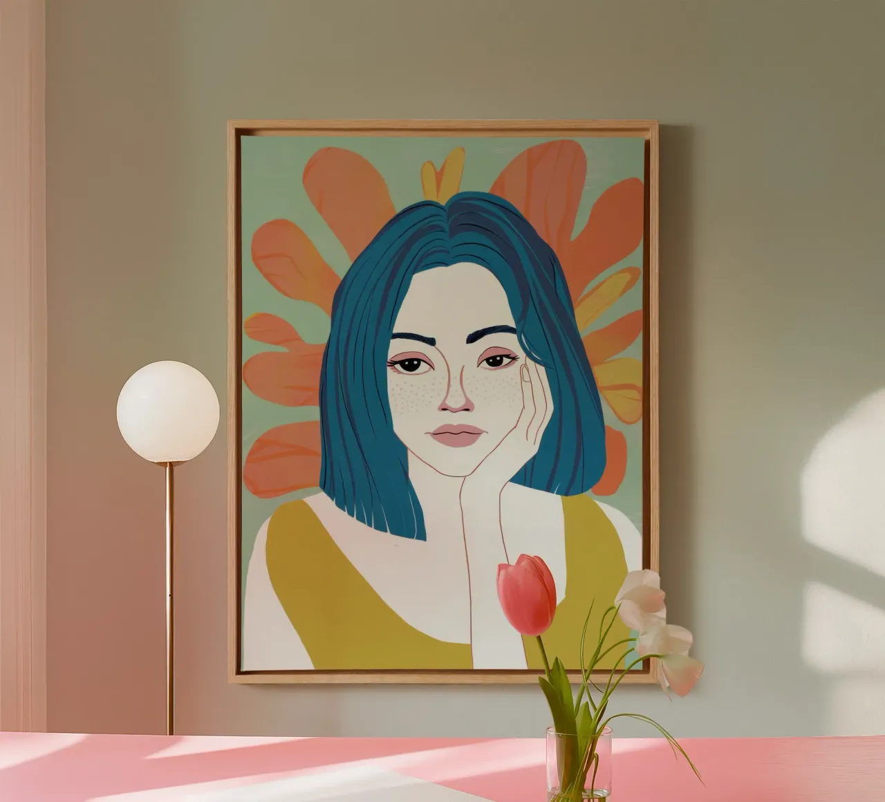 Serenità dello sguardo azzurro tela con Cornice a cassetta da Scaller Stars