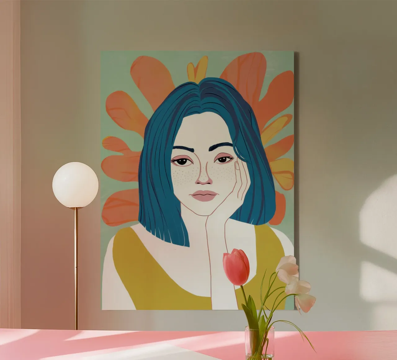 Serenità dello sguardo azzurro tela con Cornice a cassetta da Scaller Stars