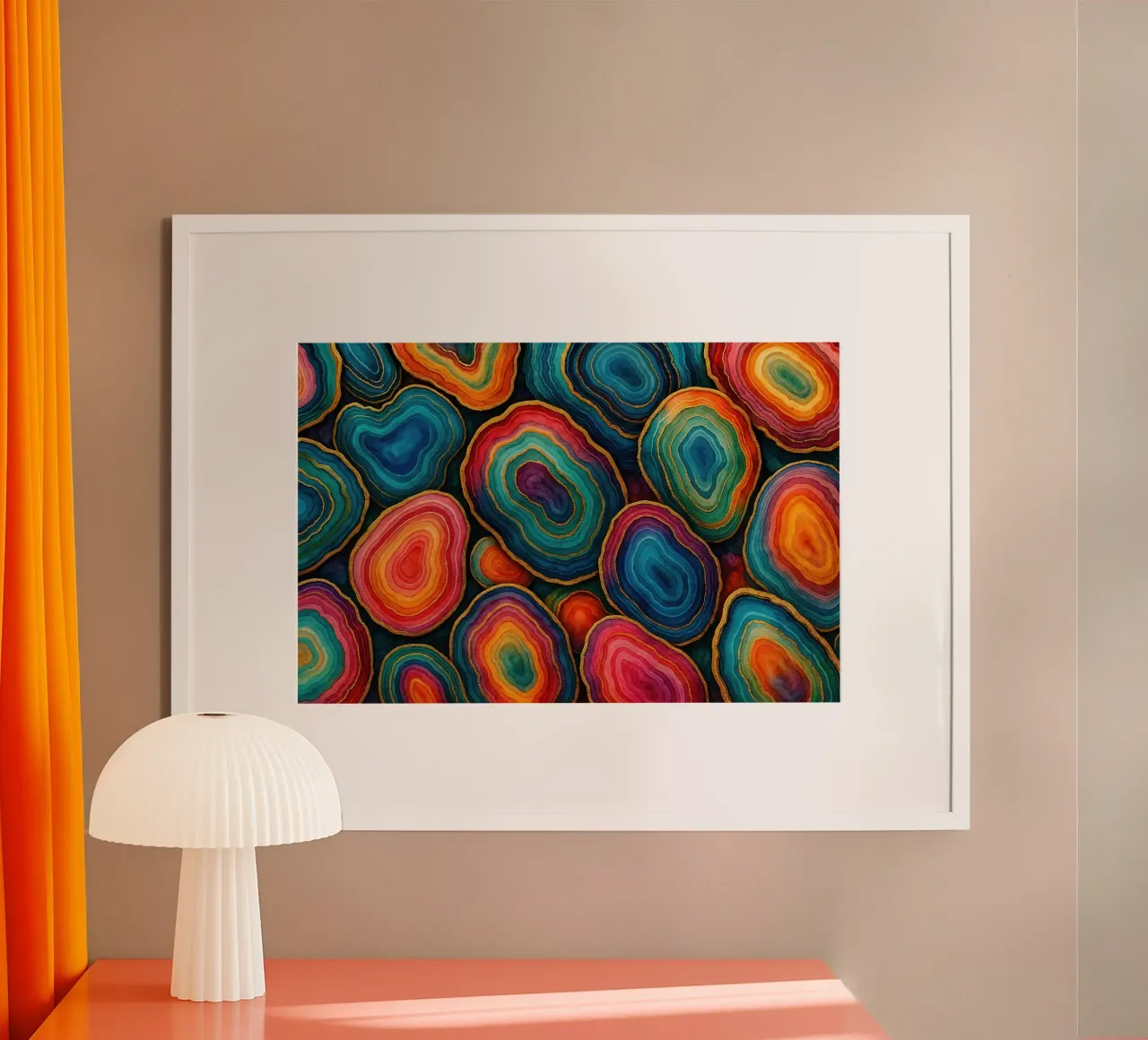 Agate cromatiche poster con telaio in alluminio da Chromatic Fusion Studio
