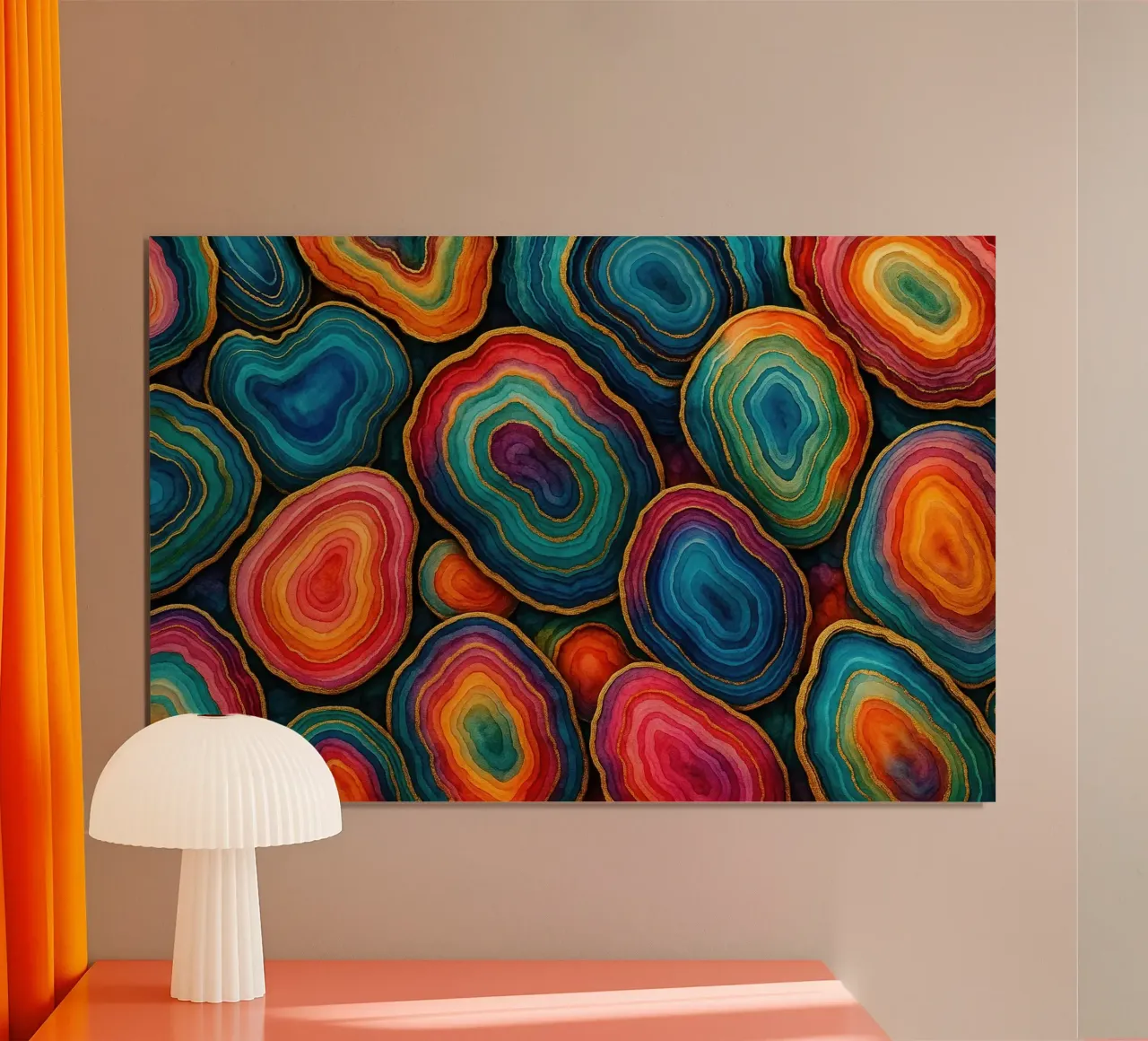 Agate cromatiche poster con telaio in alluminio da Chromatic Fusion Studio