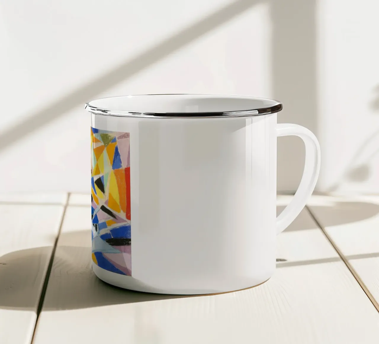 Composizione futurista di Joseph Stella i tazza in smalto da Venus Art