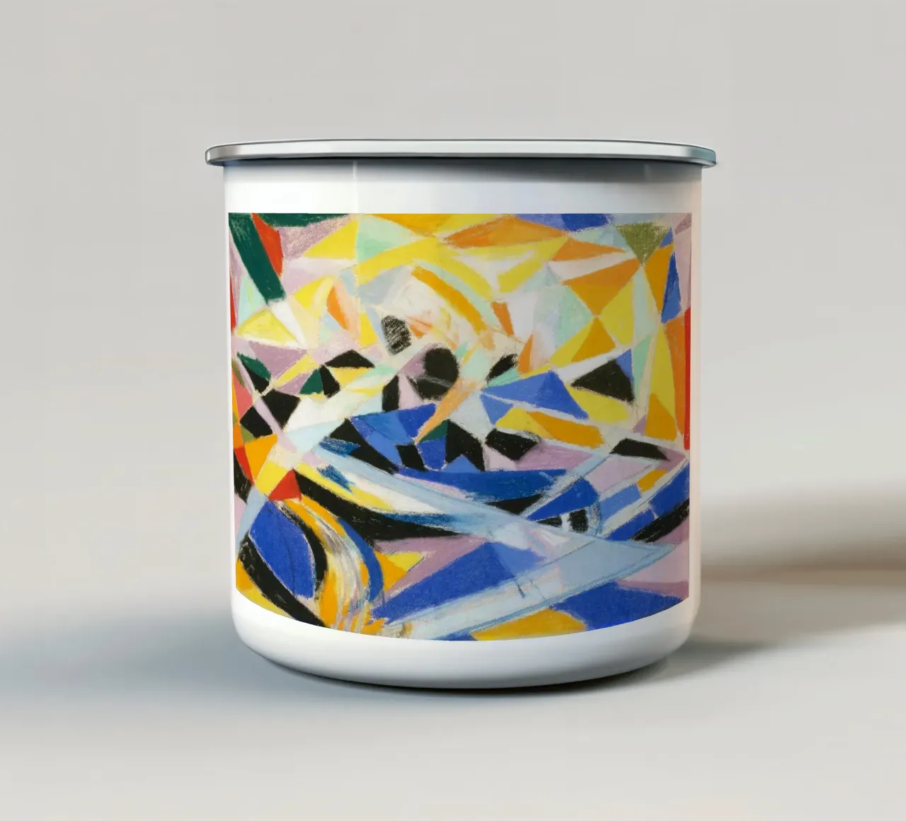 Composizione futurista di Joseph Stella i tazza in smalto da Venus Art