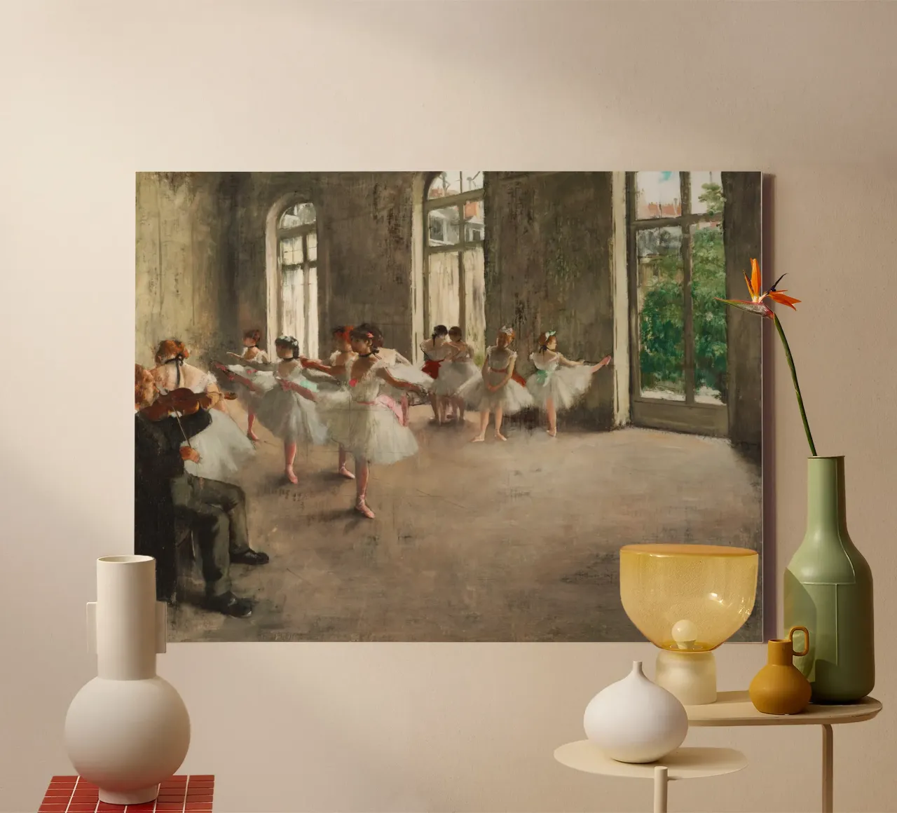 Le prove di Edgar Degas tela con Cornice a cassetta da Venus Art