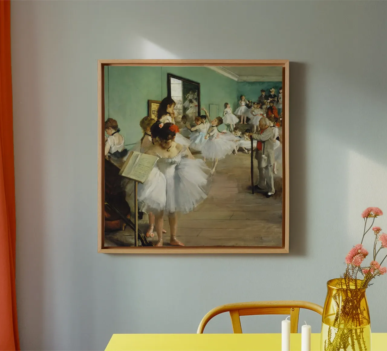 Edgar Degas' The Dance Class (1874) canvas with Floater frame by Venus Art