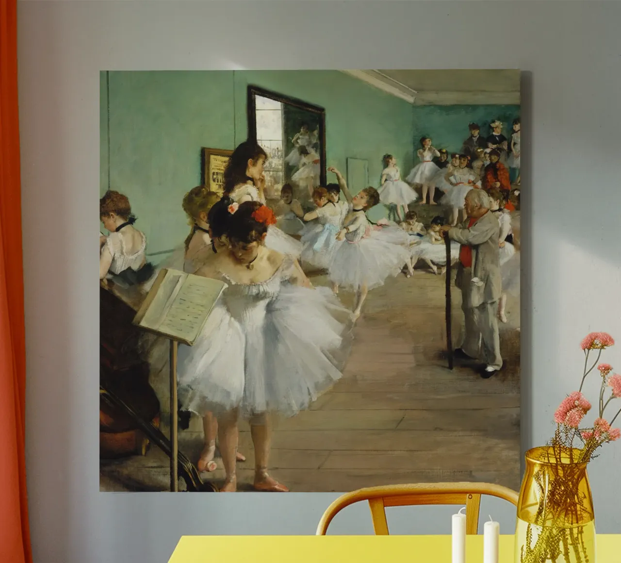 Edgar Degas' The Dance Class (1874) canvas with Floater frame by Venus Art