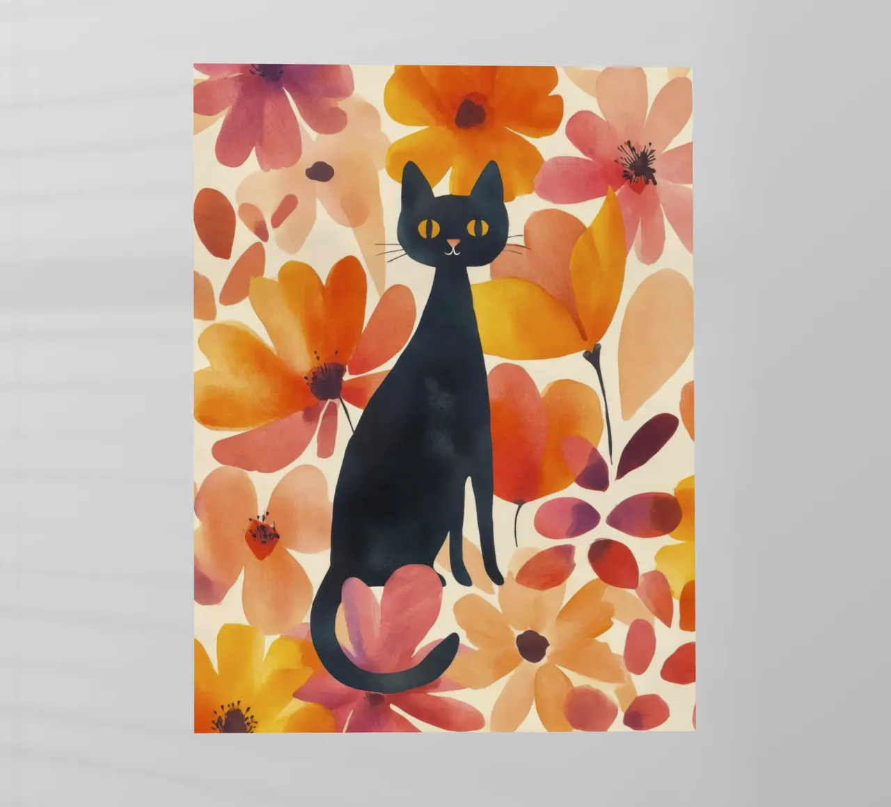 Gatto magico boho in fiore pellicola backlit da Andrea Haase Animal Love