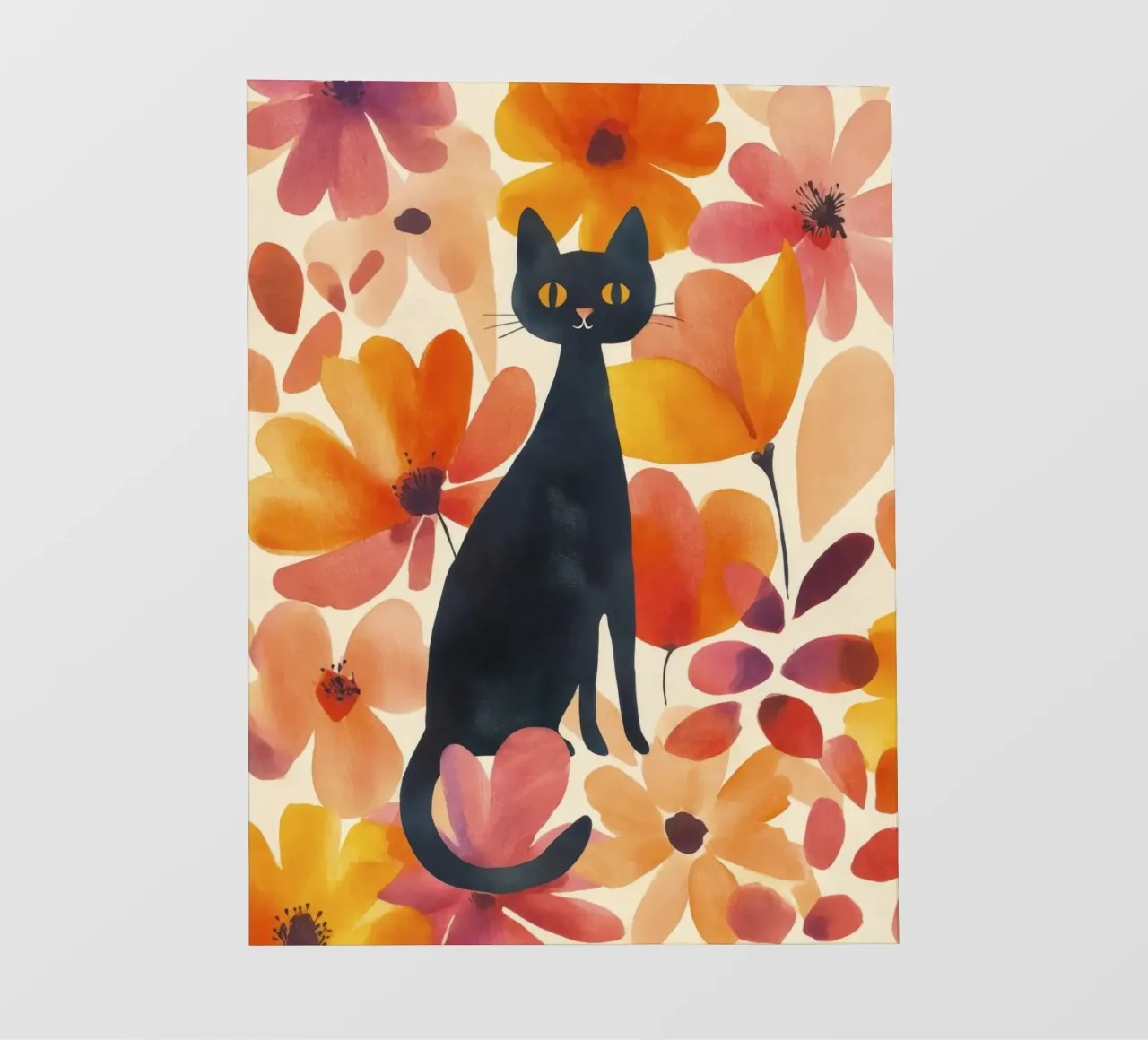 Gatto magico boho in fiore pellicola backlit da Andrea Haase Animal Love