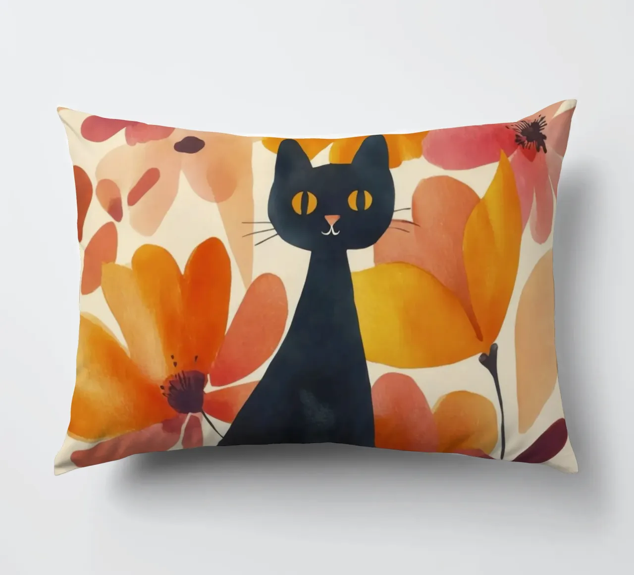 Gatto magico boho in fiore cuscino da Andrea Haase Animal Love