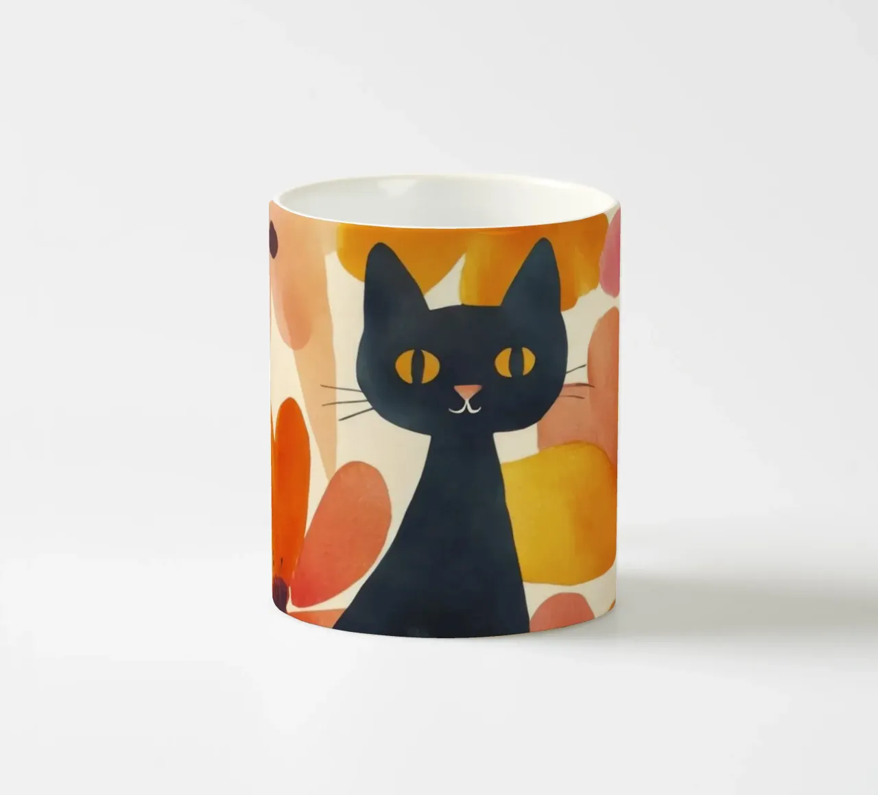 Gatto magico boho in fiore tazza in ceramica da Andrea Haase Animal Love