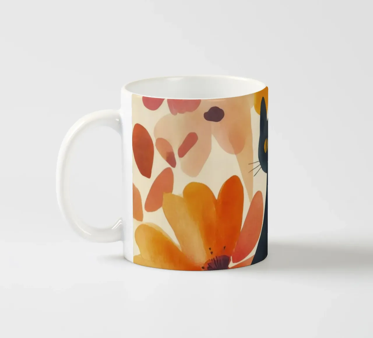 Gatto magico boho in fiore tazza in ceramica da Andrea Haase Animal Love