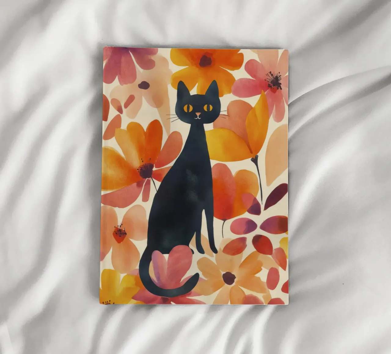 Magic Boho Cat In Bloom notebook by Andrea Haase Animal Love