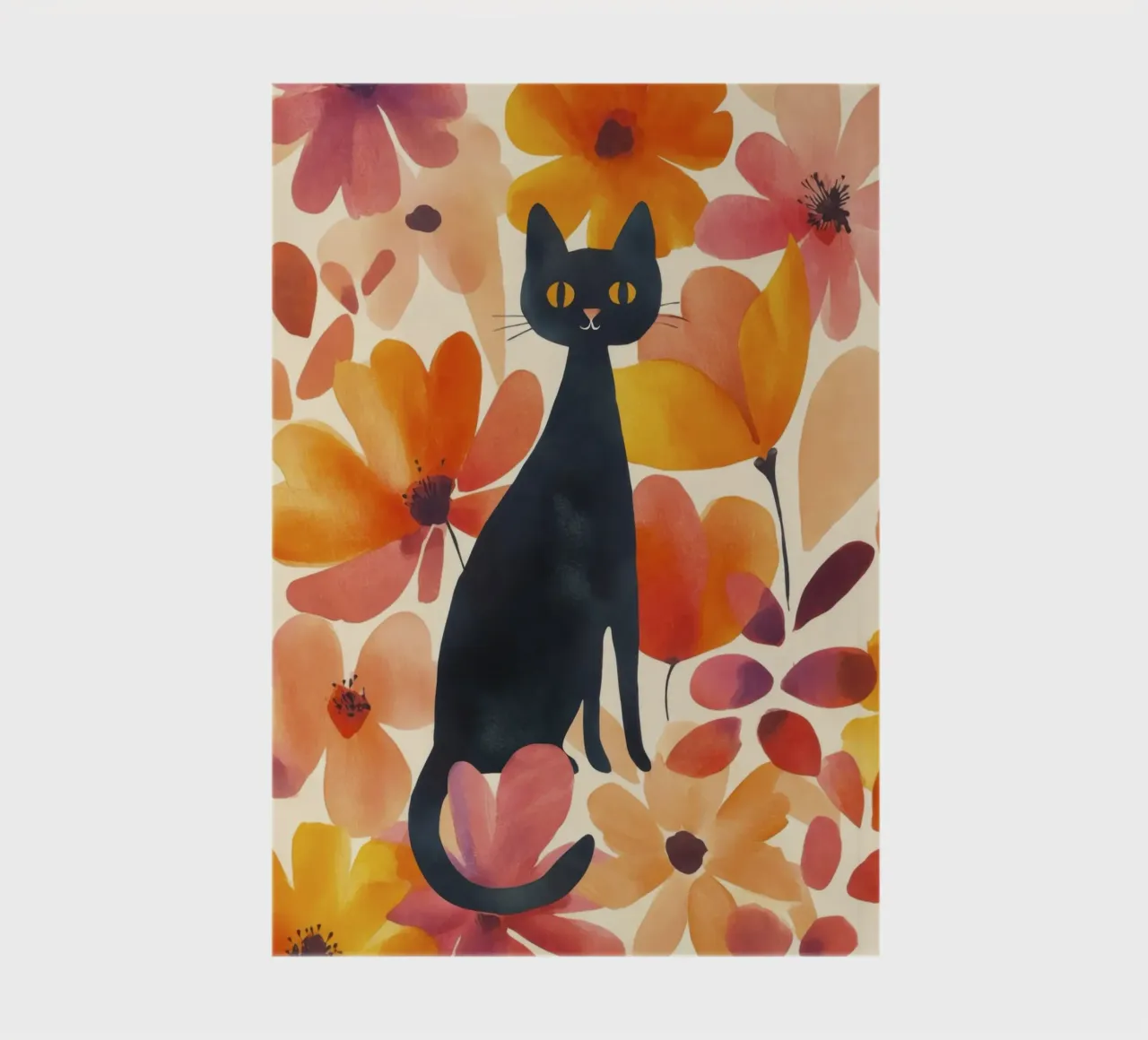 Magic Boho Cat In Bloom notebook by Andrea Haase Animal Love