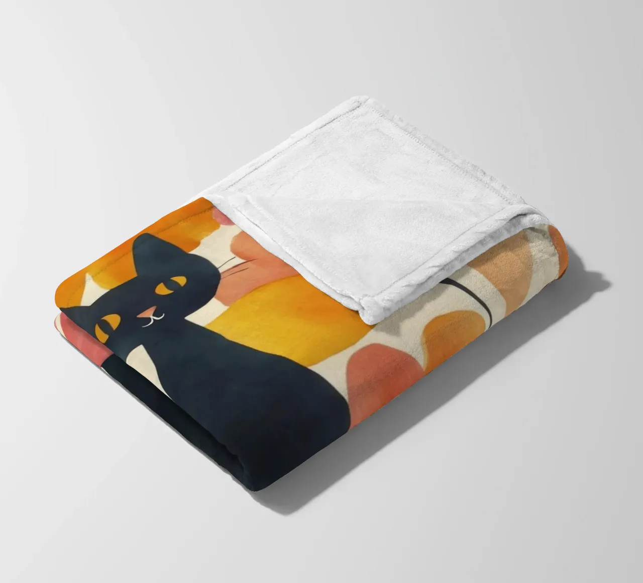 Gatto magico boho in fiore coperta in pile da Andrea Haase Animal Love