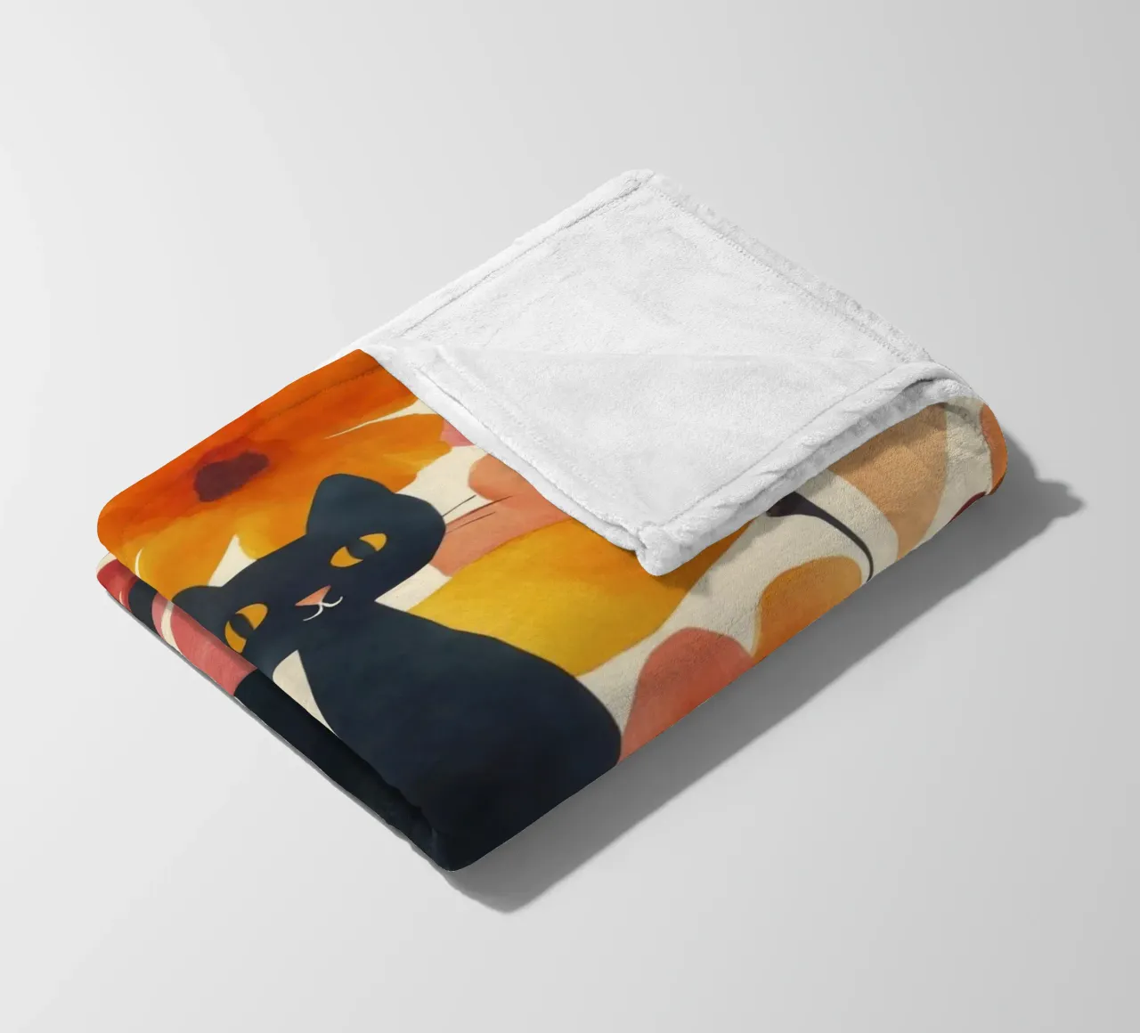 Gatto magico boho in fiore coperta in pile da Andrea Haase Animal Love