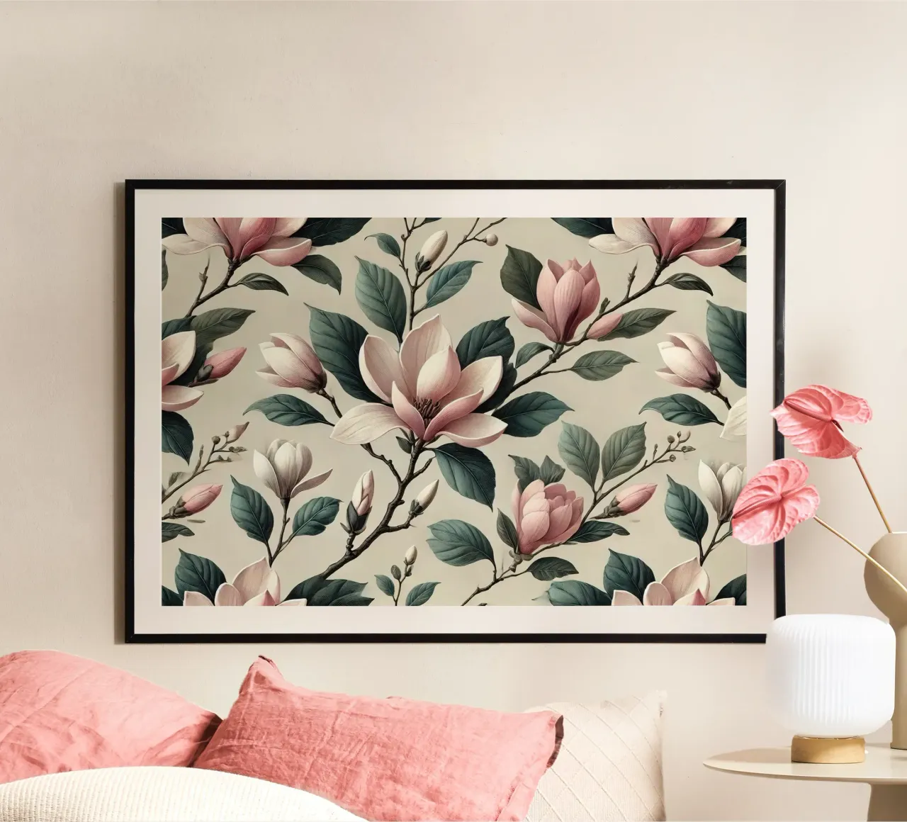 Blush Magnolia Bloom poster da Chromatic Fusion Studio