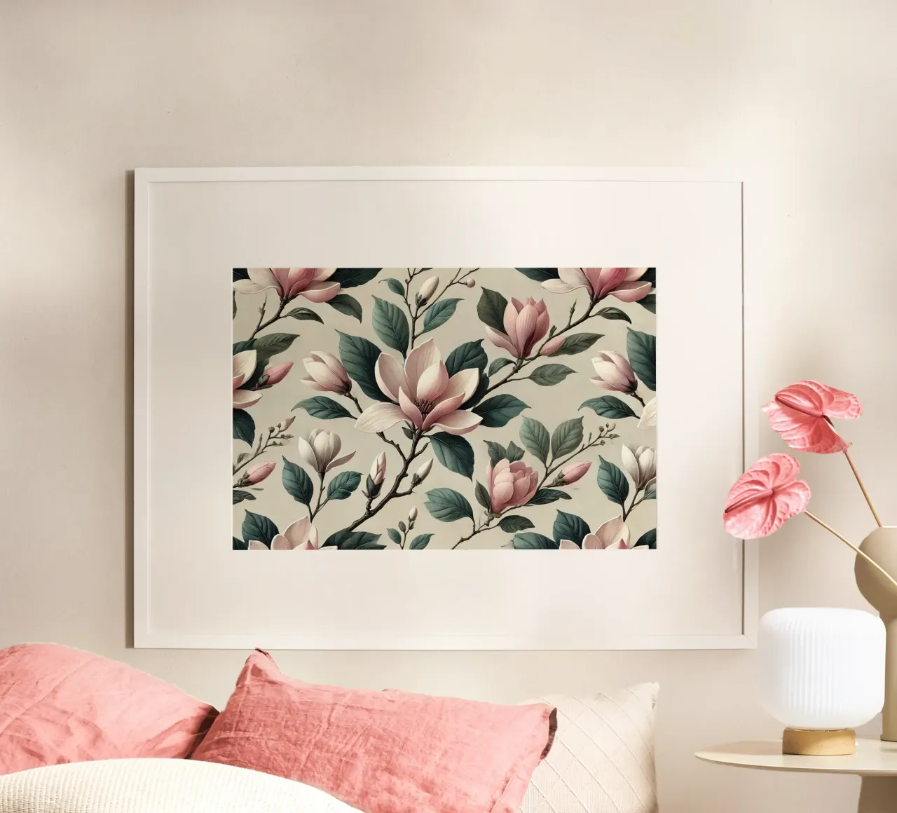 Blush Magnolia Bloom poster da Chromatic Fusion Studio