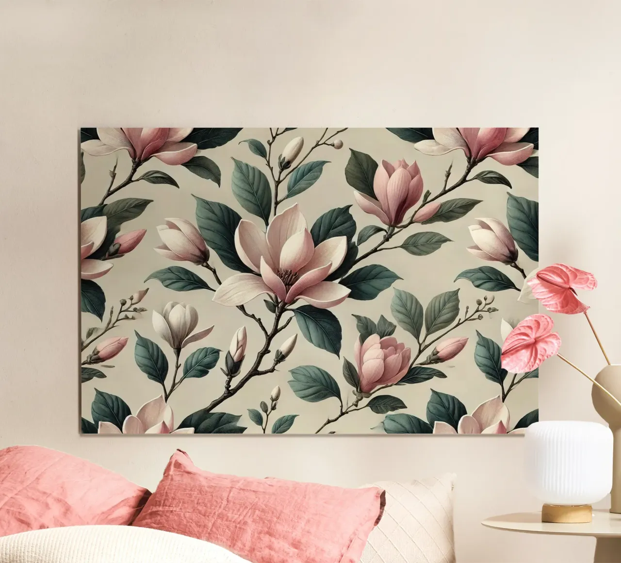 Blush Magnolia Bloom poster da Chromatic Fusion Studio